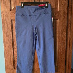 S.C.& Co 360 Tummy Control Pull-On Capri Pants Blue Size 8 NWT